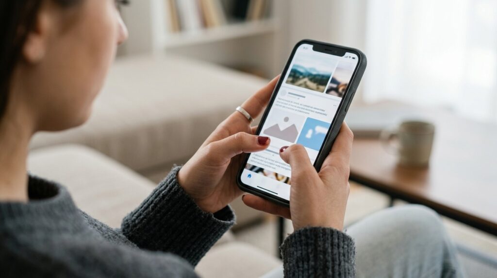 Person quietly scrolling through social media on a smartphone illustrating Social Media Silent Scroller Traits.
